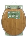 Tools & Hardware : Mayfair 9401NI Natural Reflections Toilet Seat with Nickle Hinges, Round, Dark Bamboo