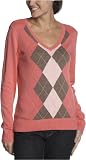 Izod Women's Long Sleeve Exploding V-Nk Argyle