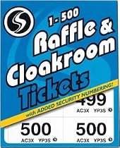 Cloakroom Tickets 1-500 - 1-500