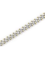 14kt Yellow Gold Diamond "S" Tennis Bracelet 1 ct TW