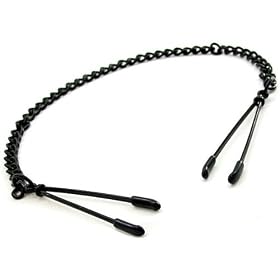 NIPPLE CLAMPS TWEEZER W/CHAIN BLACK