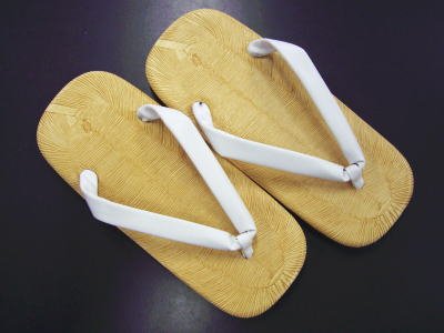 礼装用！お買得！粋な男の雪駄白鼻緒ＬＬ