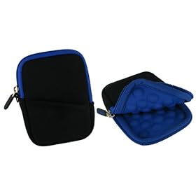 rooCASE Super Bubble Neoprene (Dark Blue / Black) Sleeve Case for Flip UltraHD Camcorder