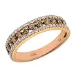 14K Rose Gold Brown and White Diamond Ring/Band
