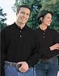 Premium Quality Men's Tall Sizes Champion Long Sleeve Golf Sport Shirt - Black