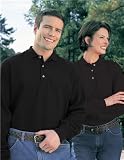 Premium Quality Men's Tall Sizes Champion Long Sleeve Golf Sport Shirt - Black