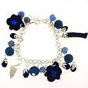 Silver Tone Blue Charm Bracelet