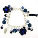 Silver Tone Blue Charm Bracelet