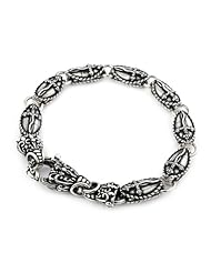 Twisted Blade Silver Large Oval Dagger Bracelet With Fancy Clasp 9 Inch