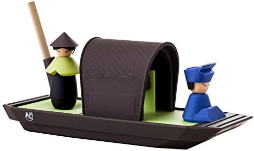 iThinking Formosa Treasure ITK-CM8002-Gr Rowboat Desk Accessory, Includes Tape Dispenser, Storage Box, Pen Holder, Magnetic Paper Clip Holder, Green