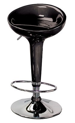 LumiSource Scooper Hydraulic Barstool, Black