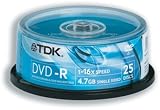 Review TDK Media  / TDK DVD-R Recordable Disk Write-once on Spindle 16x Speed 4.7Gb Ref DVD-R47CBED25-SPI [Pack 25]