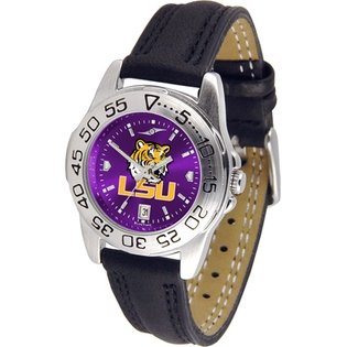 Sun Time Women's LSU Tigers Ladies Watch with Leather band