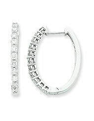 1.1 Carat 14K White Gold Hinged Hoop Earrings