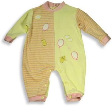 Beyond Basics Kids - Baby Girls Long Sleeved Velour Coverall, Pink, Yellow 8583-6-9Months