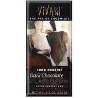 Vivani, Chocolate Bar Dark With Espresso, 3.5-Ounce (10 Pack)