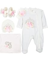 Eda Baby Girl Jeweled Crown Layette 5 Piece Gift Set 0-3 Months Pink
