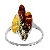 Baltic Multicolor Amber Sterling Silver Pandora Dreams Ring