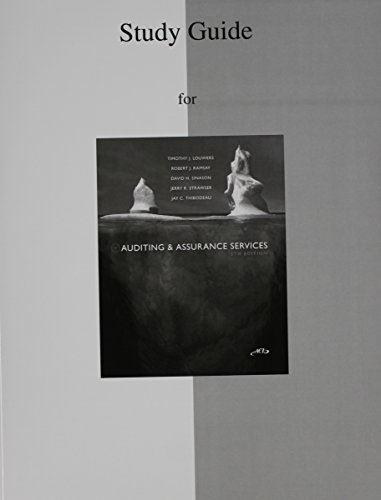 Study Guide to accompany Auditing and Assurance Services