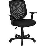 Black Mesh Office Chair with Mesh Back and Mesh Fabric Seat - LF-W-95A-BK-GG