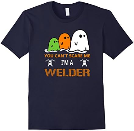 Men's You can't Scare me I am a Welder Halloween T-shirt Small Navy