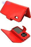 iGg iPod Nano 5th Generation (5G NanWallet) Leather Case - Red (Free Screen Protector)