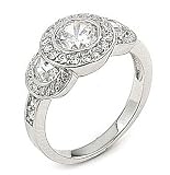 General Hospital ~ Robin Scorpio Scrubs ~ Past, Present, Future Sterling Silver Cz Engagement Ring