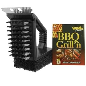 3-in-1 Compact BBQ Grill Scraper, Scrubber and Brush by 