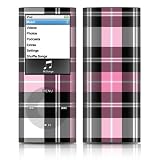 Pink Plaid Design Protective Decal Skin Sticker for Apple iPod nano 4G (4th Generation) Player