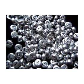 400 SILVER ROUND THREADABLE ALPHABET BEADS. 02944-ZE-003