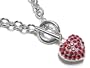 Red Silver Crystal Heart Necklace Jewelry