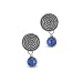 Sterling Silver Swirl Earrings with Lapis Stones