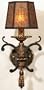 Fine Art Lamps Epicurean 406850 Mica 1-LT 60w (18"H x 8"W) Sconce Light in Charred Iron with Brulee