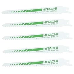 Hitachi 725310 6" 6T Bi-Metal Wood Cutting Reciprocating Saw Blade 5 Pack