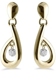 14K Yellow Gold Diamond Dashing Diamonds Earrings