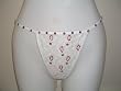 Sequinned G-String Thong White/Red Teardrop Sequins-MED