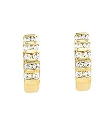 Pair of 18K Yellow Gold Diamond Earrings - 0.50 Ct. -- LIFETIME WARRANTY