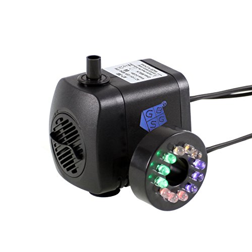 Gbgs water pump with 12 colorful led light for fountain fish tank…