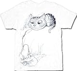 Alice In Wonderland Cheshire Cat Tree Juniors White T-shirt Tee Alice In Wonderland Cheshire Cat Tree Juniors White T-shirt Tee