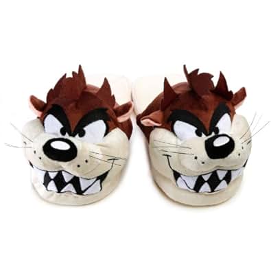 Amazon.com: Looney Tunes Tasmanian Devil Face Plush Slippers (m): Shoes