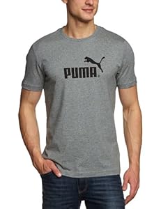 PUMA Herren T-Shirt Large No.1 Logo Tee, Medium Gray Heather-Black, XL, 823979 04
