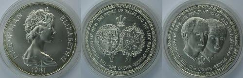 1981 IOM Sterling Silver Wedding of Prince Charles&Diana 2 Coin Set (BOXED+COA)
