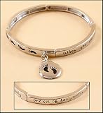 Footprints Bangle with Charm Bracelet One Size Fits Most