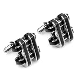Outstanding Space Black Infinity Stainless Steel Men's Cufflinks ~ R&B Jewelry