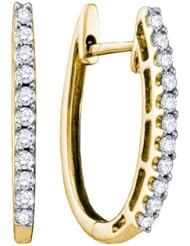 0.26CTW ROUND DIAMOND LADIES FASHION HOOPS EARRINGS