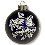 BALTIMORE RAVENS GLASS BALL CHRISTMAS ORNAMENT
