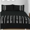 Ribbons Black Soft Touch Complete Duvet Cover Set Double Bed