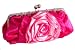 Satin Rose Womens Prom Wedding Bridal Party Evening Clutch Bag