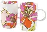 Zoti Set of Two Pink Fine Bone China 350ml Mugs