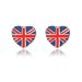 Cute union jack heart stud earrings for women and children pierced ears includes beautiful gift bag